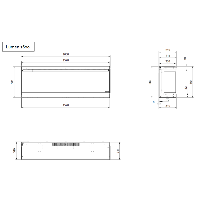 Elektrokamin La Nordica Lumen 1600 - 2 kW