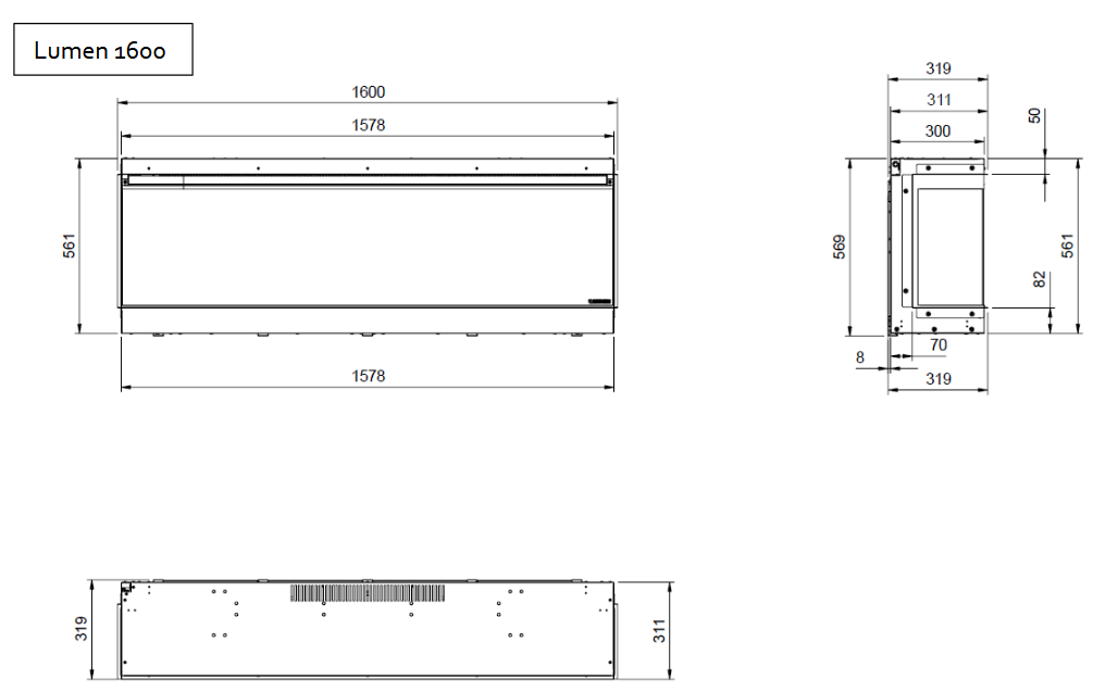Elektrokamin La Nordica Lumen 1600 - 2 kW