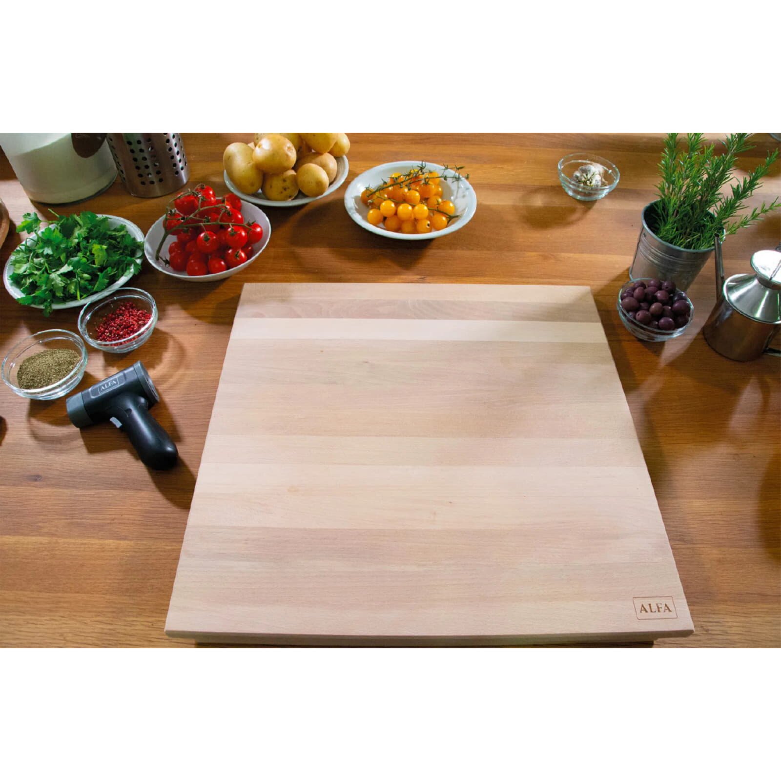Alfa Pizza Kochbrett aus Buchenholz 50 x 50 cm