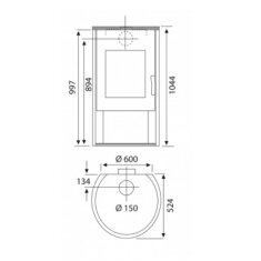 Kaminofen Wamsler Roton KF 101-81 - 8 kW - Stahl gussgrau