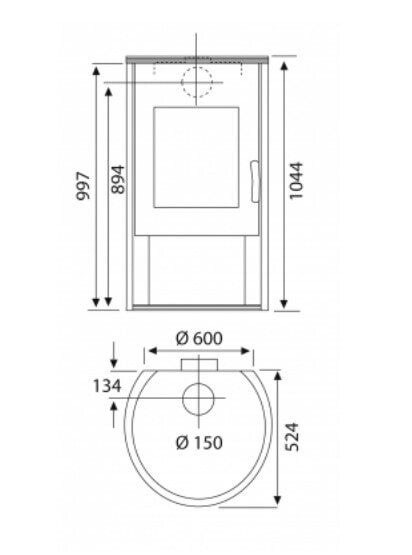 Kaminofen Wamsler Roton KF 101-81 - 8 kW - Stahl gussgrau