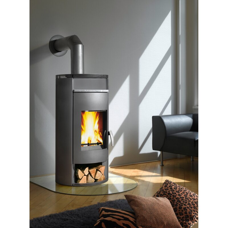 Kaminofen Wamsler Auron KF 101-81 - 8 kW - Gussgrau mit Speichersteinen