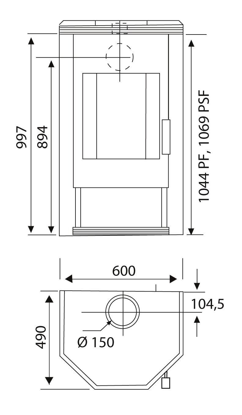 Kaminofen Wamsler Ugnis KF101-83 - 8 kW - Naturstein Grau