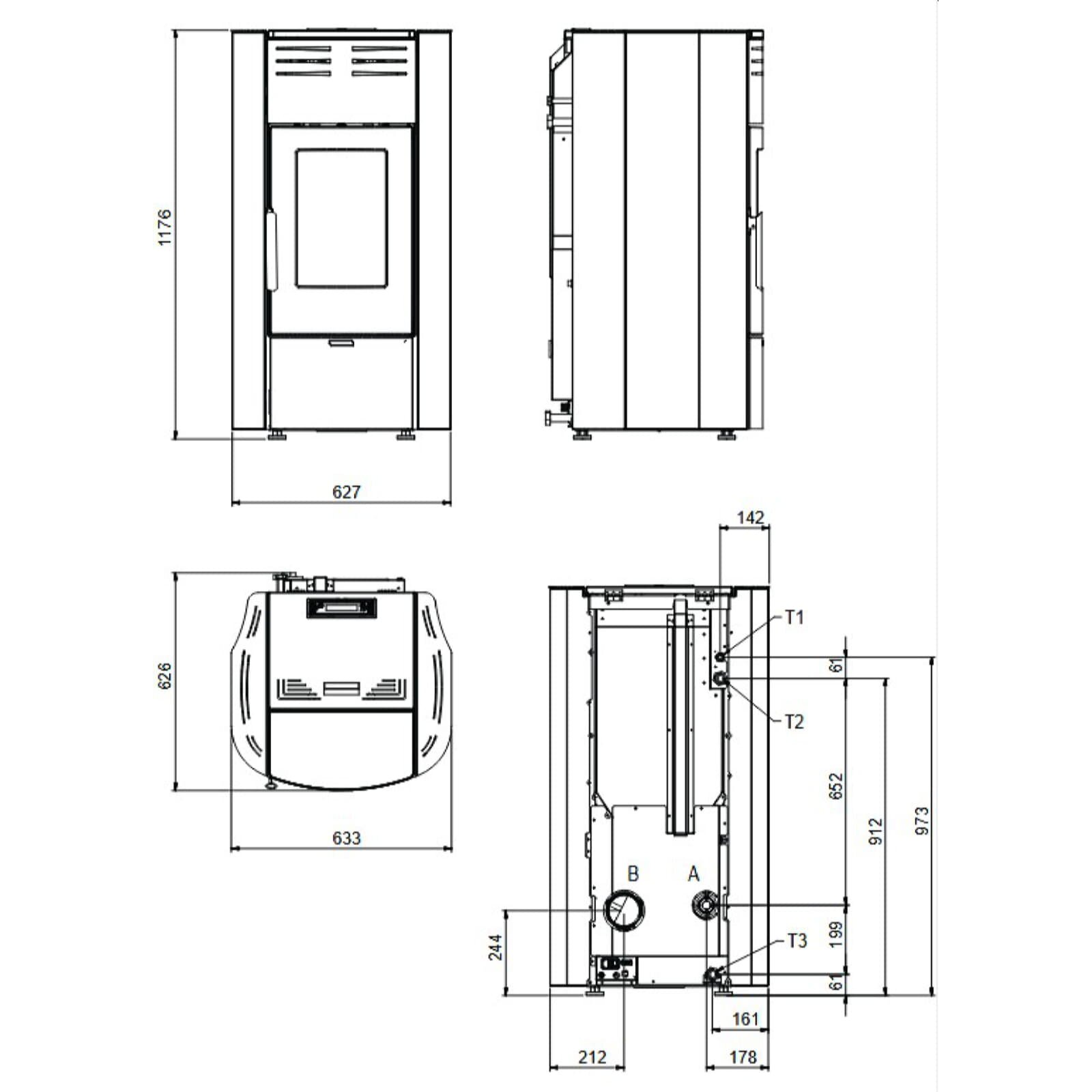 Pelletofen wasserführend La Nordica Extraflame Raffaella Idro H15 5.0 16 - 19 kW