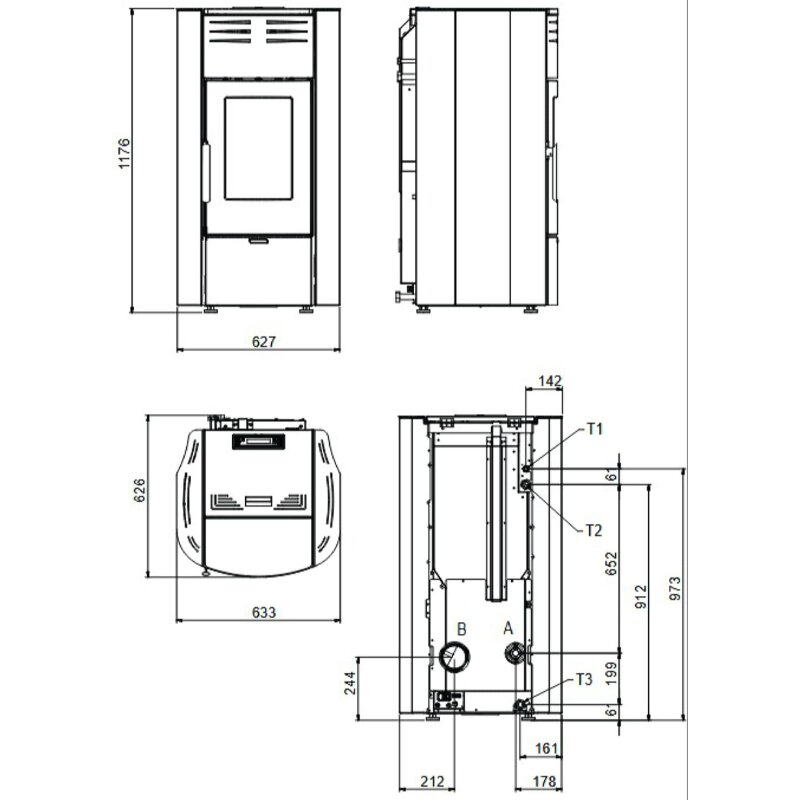 Pelletofen wasserführend La Nordica Extraflame Raffaella Idro H18 5.0 16 - 23,6 kW