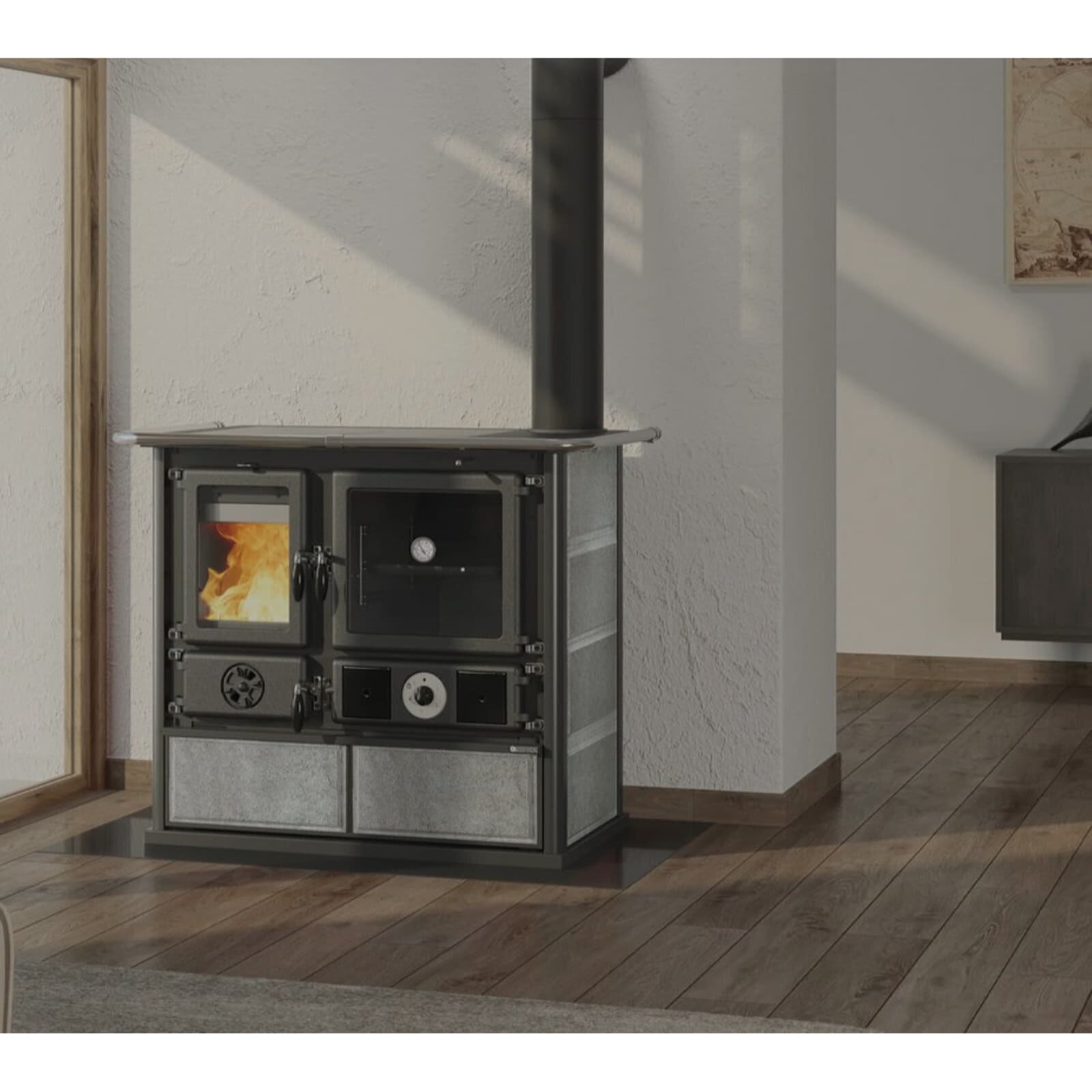 Küchenherd wassergeführt La Nordica TermoRosa DSA 16 Petra - 11 kW - Naturstein