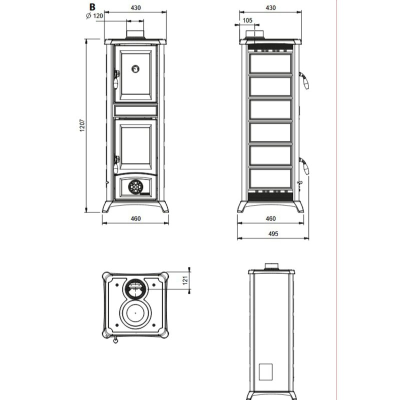 Kaminofen La Nordica Gemma Forno 165 Petra - 7,3 kW - Naturstein