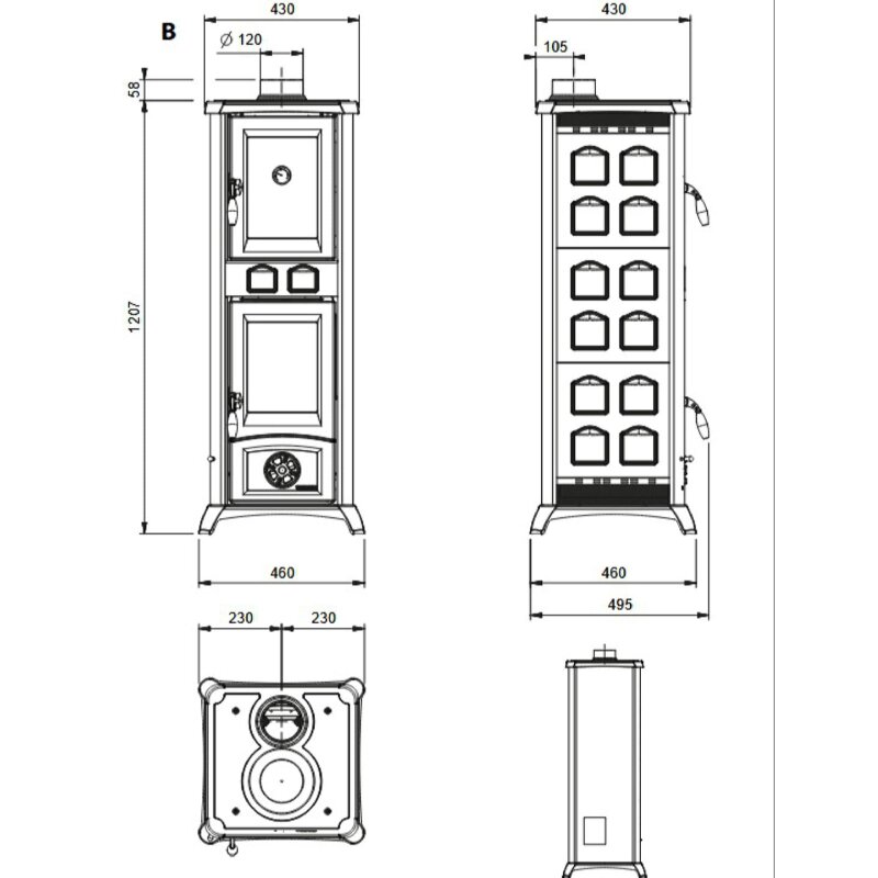 Kaminofen La Nordica Gemma Forno 165 Ceramica - 7,3 kW