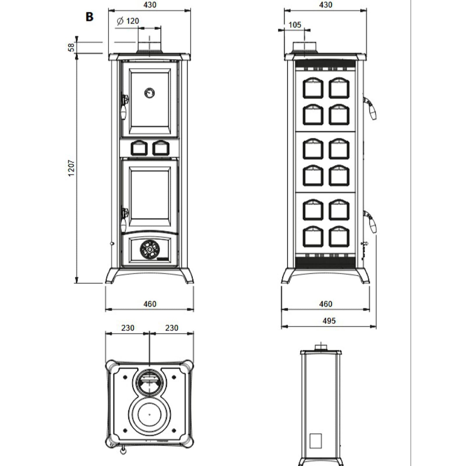 Kaminofen La Nordica Gemma Forno 165 Ceramica - 7,3 kW