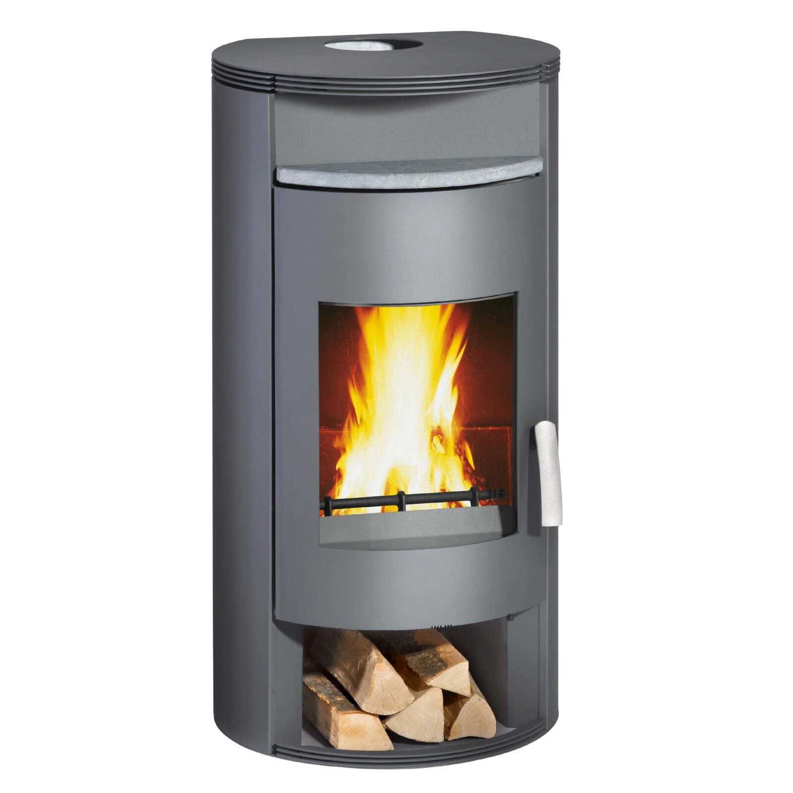 Kaminofen Wamsler Auron KF 111-81 - 6 kW - Gussgrau mit Speichersteinen