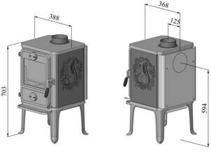 Kaminofen Gussofen Morsoe 1412 mit Eichhörnchen - 5 kW - AUSSTELLUNGSSTÜCK