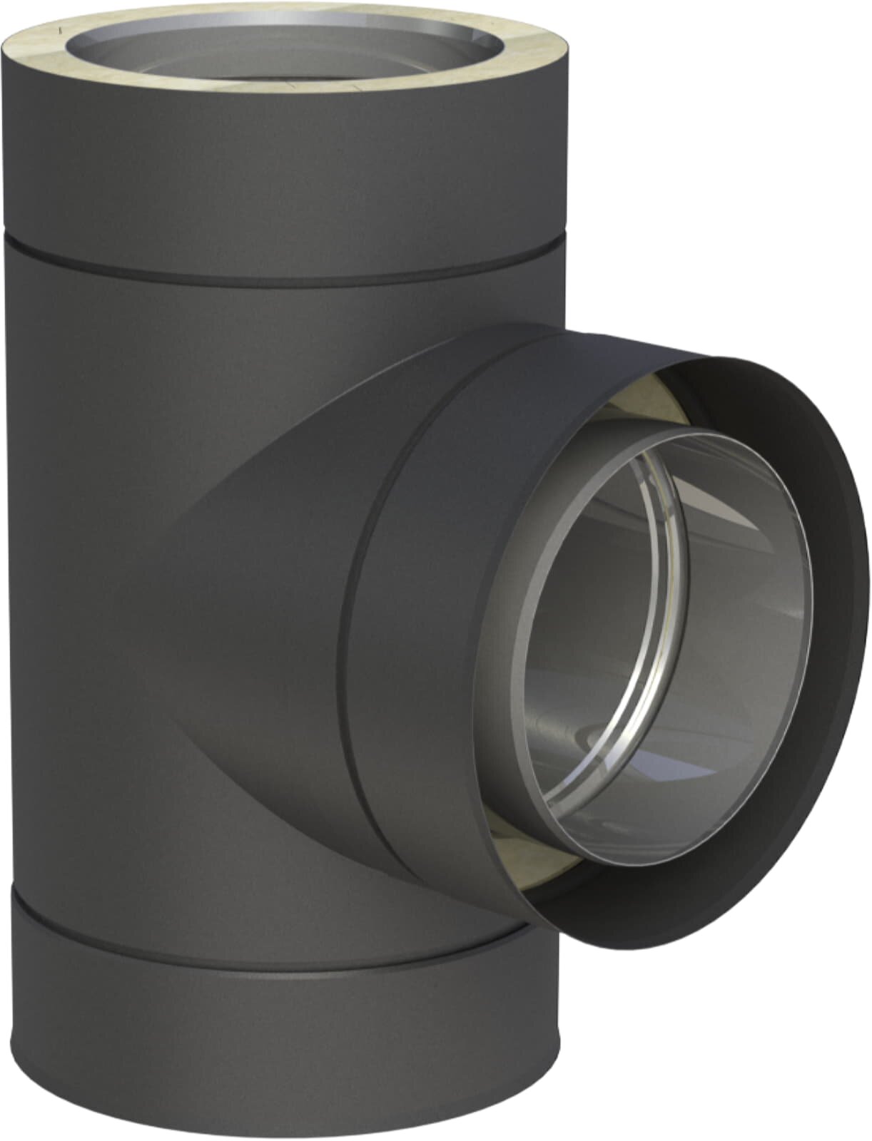 T-Anschluss 90° - Ø150 mm für DW-Black - schwarz