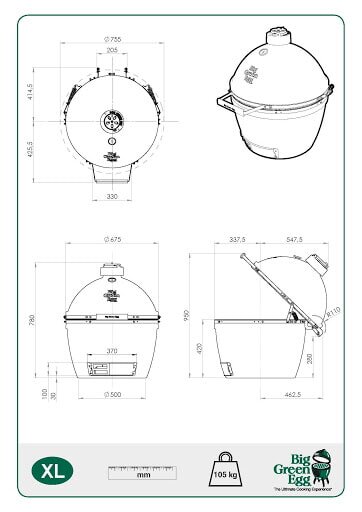 Keramikgrill Big Green Egg - XLarge inkl. ConvEGGtor