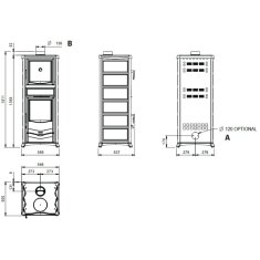 Kaminofen La Nordica Rossella Plus Forno 165 Petra - 9,4 kW - Naturstein
