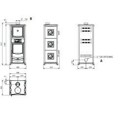 Kaminofen La Nordica Rossella Plus Forno 165 Ceramica - 9,4 kW