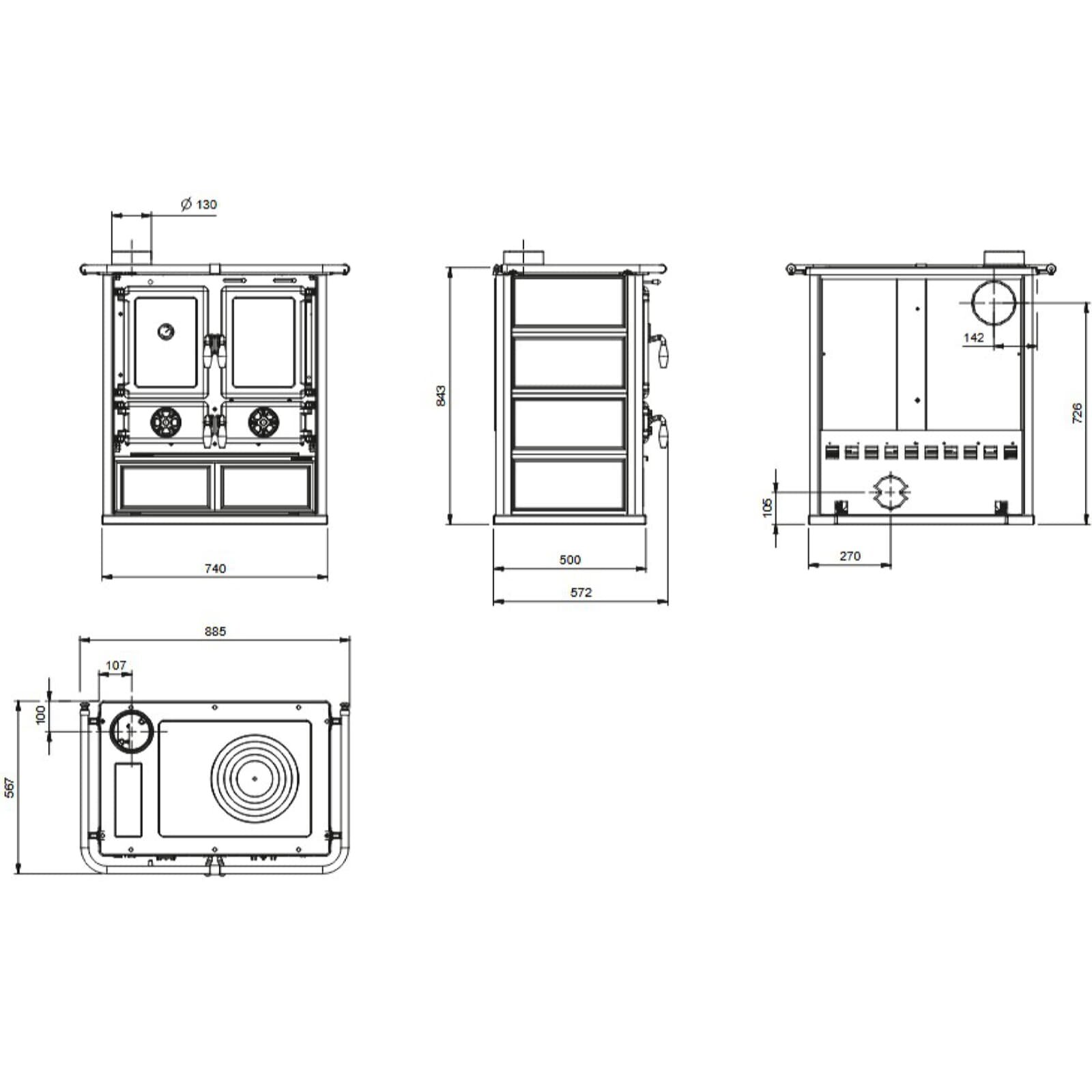 Küchenherd La Nordica Rosetta Sinistra 16 Petra - 7,9 kW - Naturstein