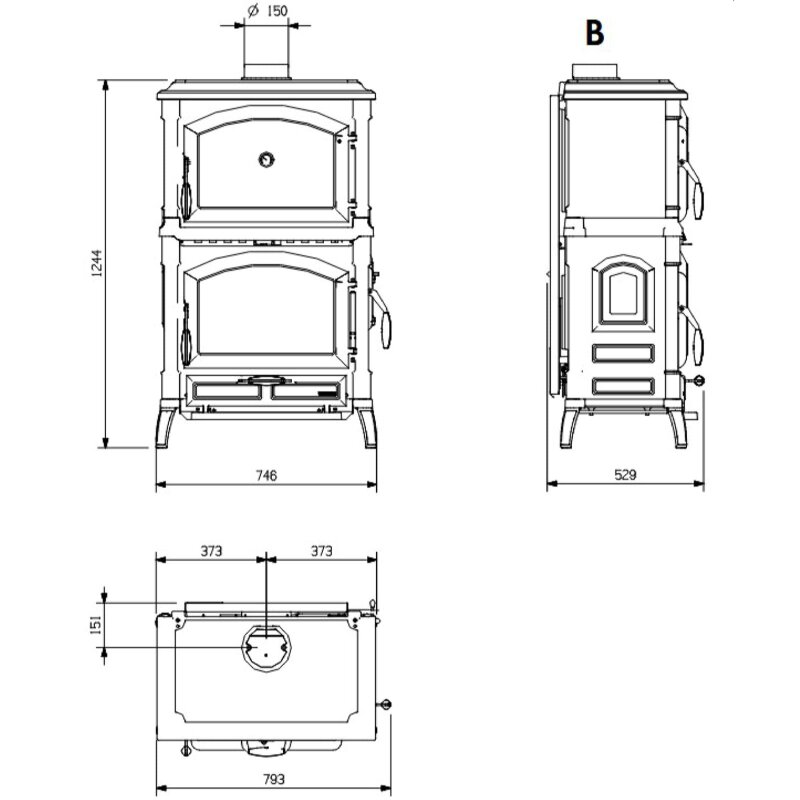 Kaminofen Gussofen La Nordica Isotta Forno 16 - 9,7 kW