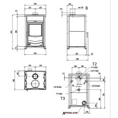 Kaminofen wassergef&uuml;hrt La Nordica TermoRossella Plus DSA 16 Petra - 11,1 kW - Naturstein