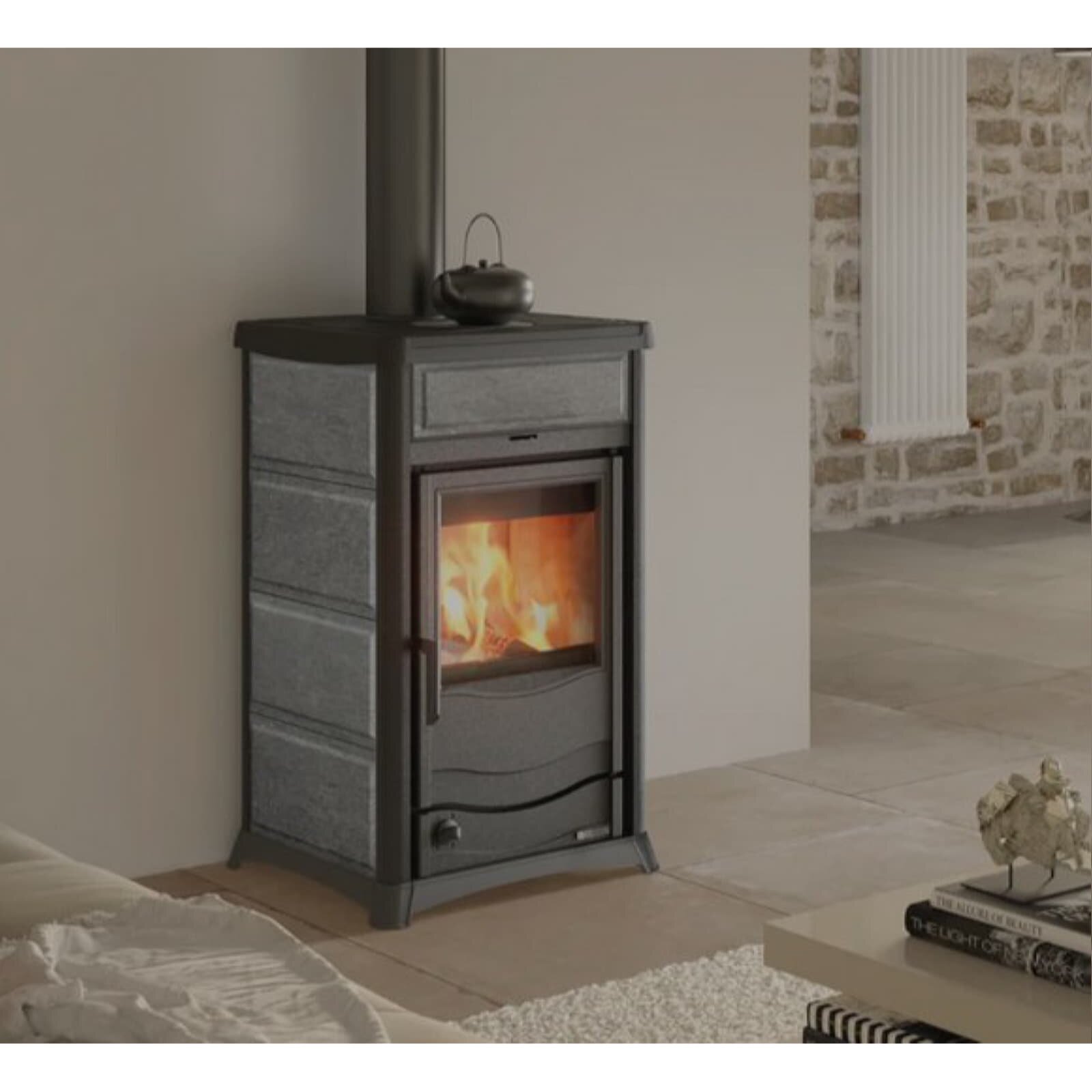 Kaminofen wassergeführt La Nordica TermoRossella Plus DSA 16 Petra - 11,1 kW - Naturstein