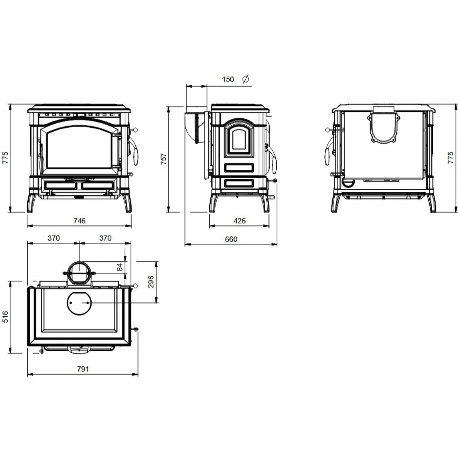 Kaminofen Gussofen La Nordica Isotta Lean - 9,3 kW