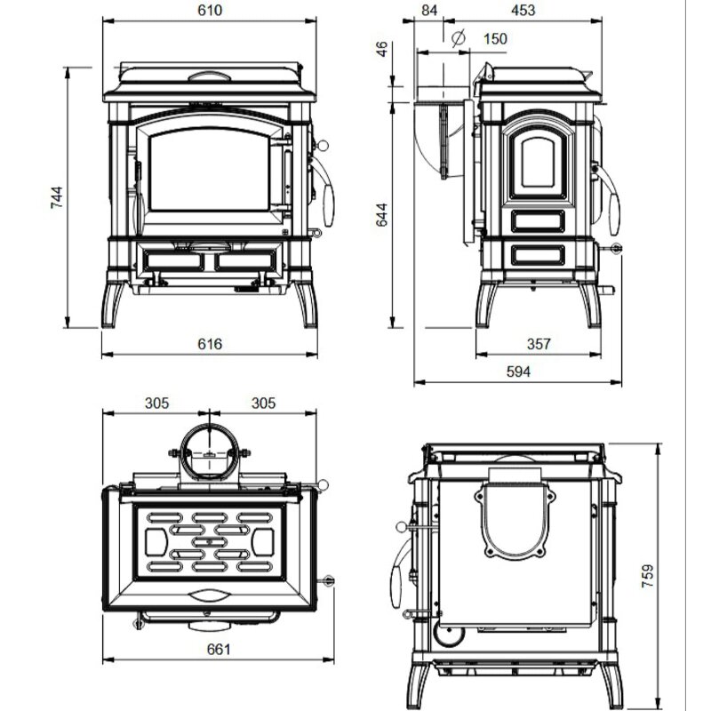 Kaminofen Gussofen La Nordica Isetta Lean - 7,7 kW