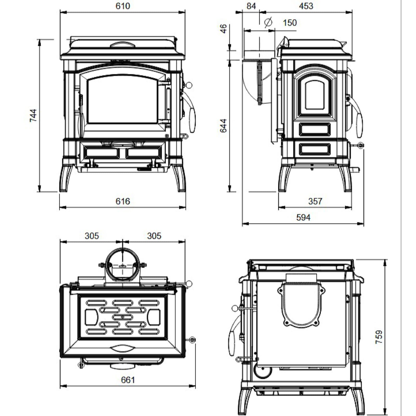 Kaminofen Gussofen La Nordica Isetta Lean - 7,7 kW