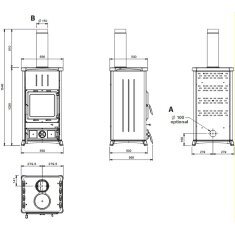 Kaminofen La Nordica Concita 16 Steel - 11,8 kW - Anthrazit Schwarz