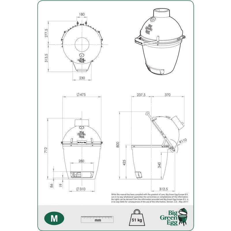 Keramikgrill Big Green Egg - Medium Set