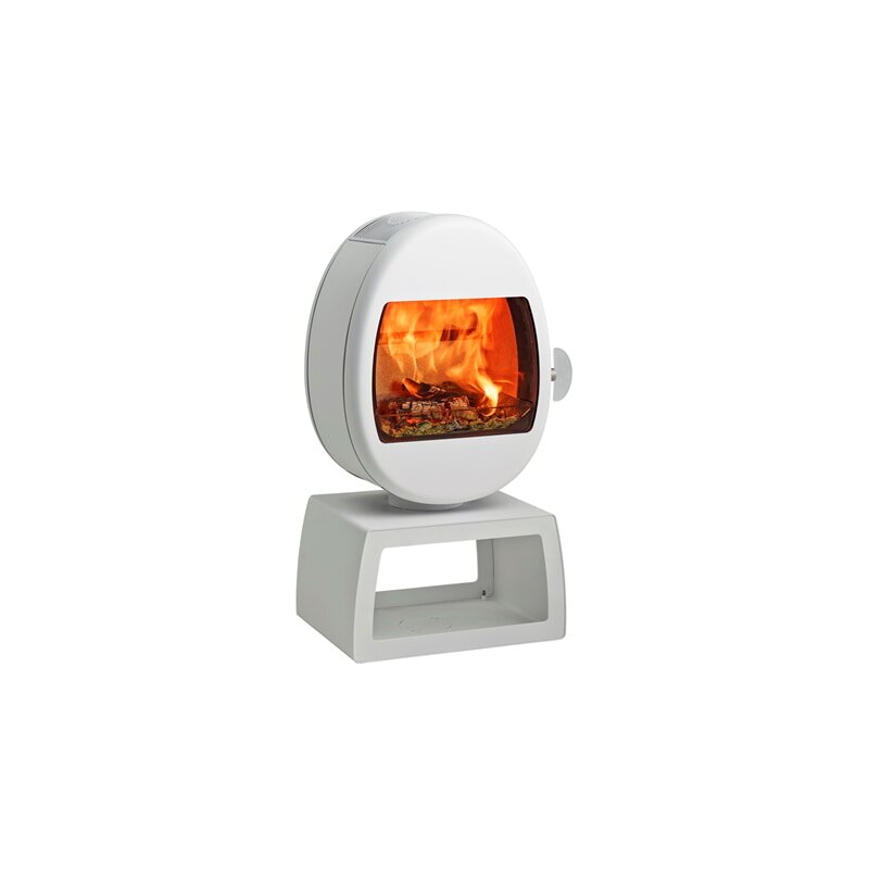 Kaminofen SCAN 66-4 mit eckigem Sockel (Plinth), weiß - 5 kW - AUSSTELLUNGSSTÜCK
