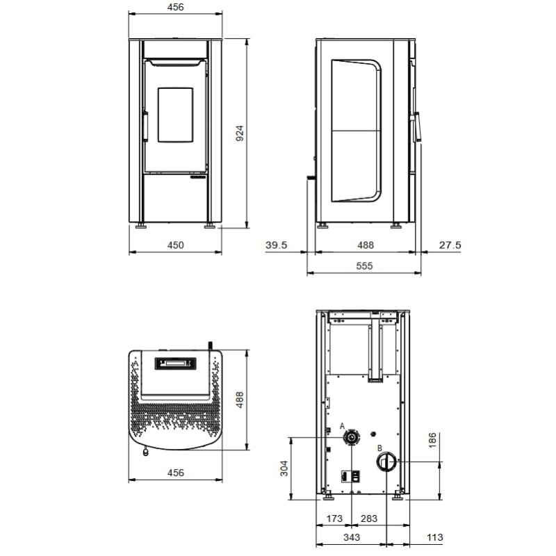 Pelletofen La Nordica Extraflame Prestige Line - Sabry  - 7 kW - Elfenbein - AUSSTELLUNGSSTÜCK