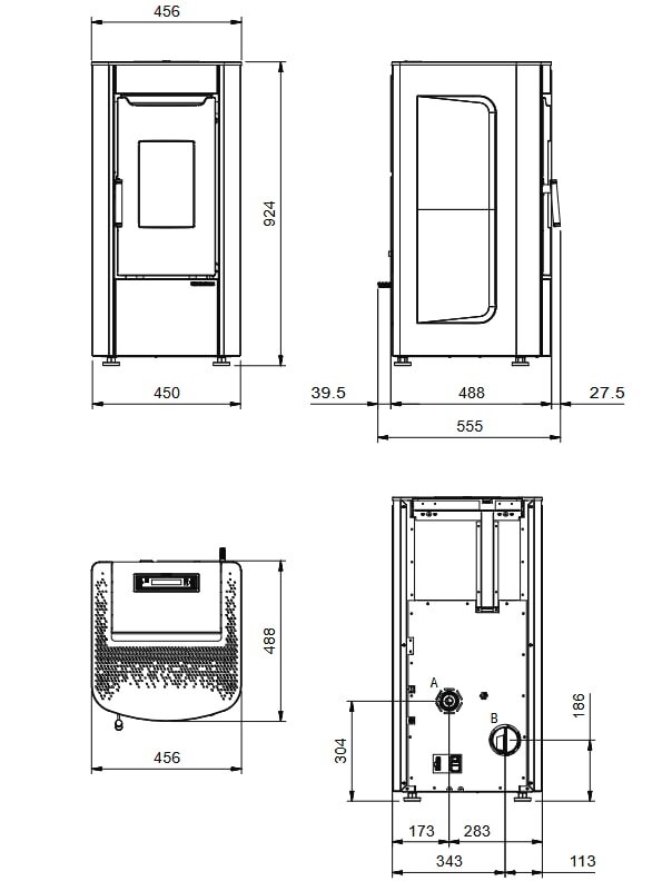 Pelletofen La Nordica Extraflame Prestige Line - Sabry  - 7 kW - Elfenbein - AUSSTELLUNGSSTÜCK