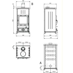 Kaminofen La Nordica Fedora 16 Steel - 8,3 kW - Anthrazit Schwarz