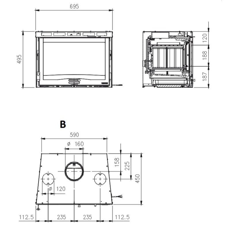 Kamineinsatz La Nordica INSERTO 70 H49 16 - 6,7 kW