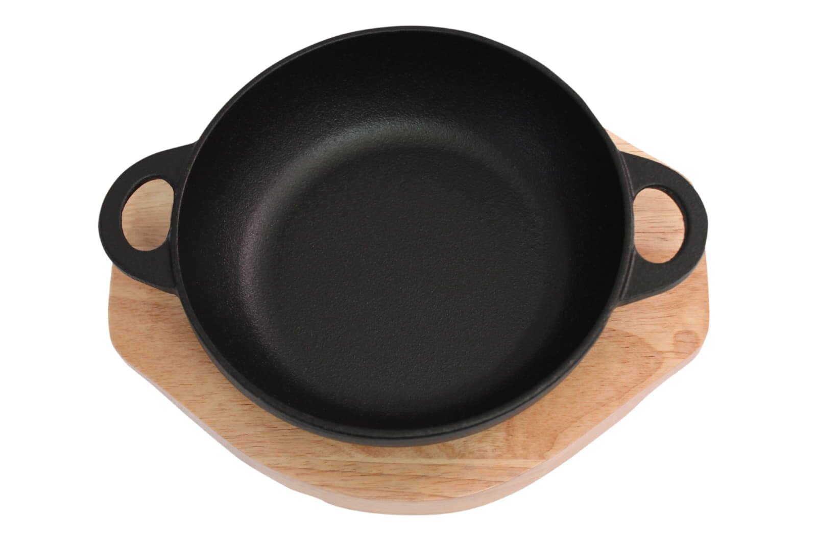 Mesa Dos runde Gusspfanne mit Holzuntersetzer, Ø 15,3 x 4,2 cm