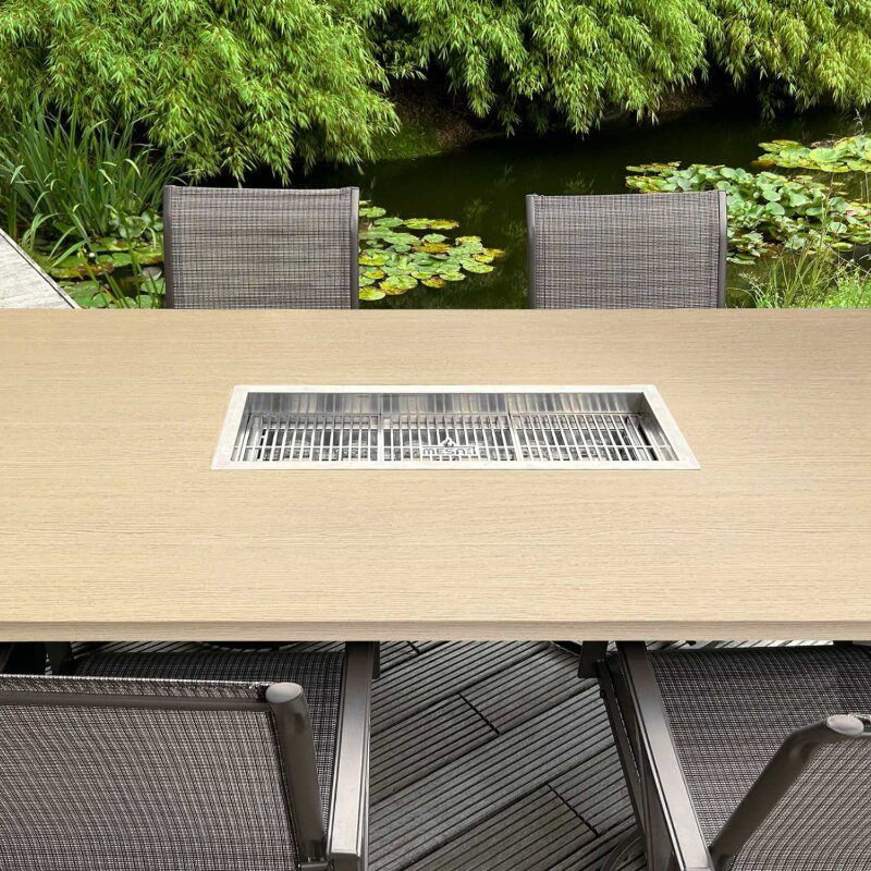 Mesa Dos Grilltisch - Aluminium Holz- Optik, Eiche