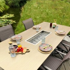 Mesa Dos Grilltisch - Aluminium Holz- Optik, Eiche
