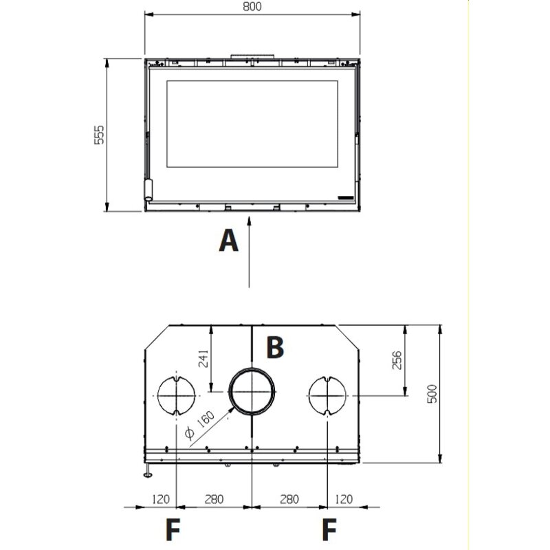 Kamineinsatz La Nordica INSERTO 80 Crystal Evo 16 - 7,4 kW