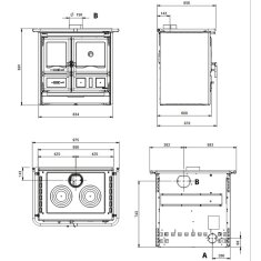 K&uuml;chenherd La Nordica Rosa L 16 Steel - 9,5 kW - Anthrazit Schwarz