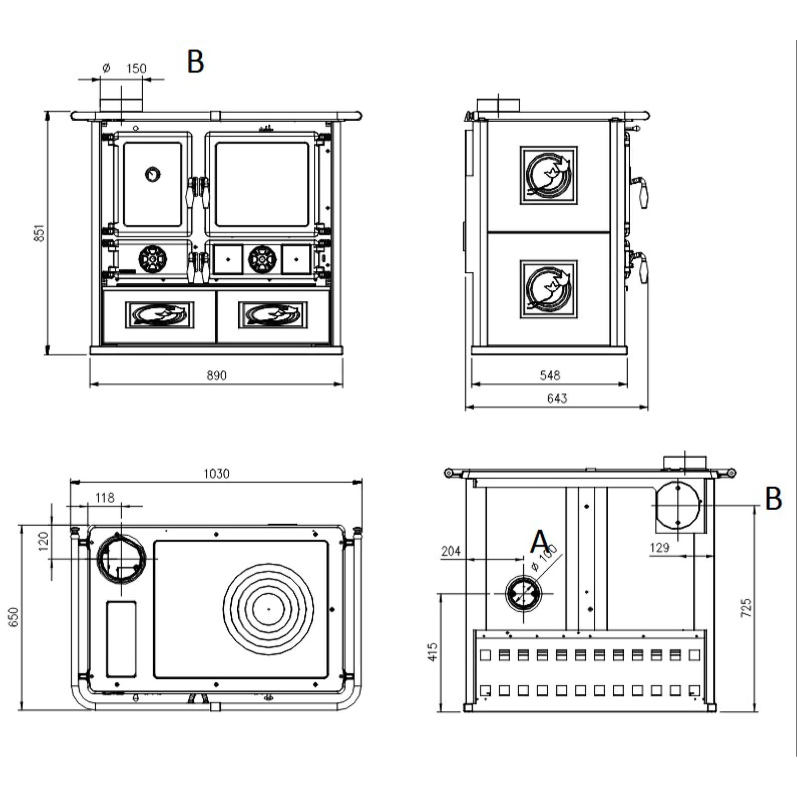 Küchenherd La Nordica Rosa Sinistra Reverse 16 Ceramica - 8,2 kW