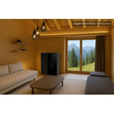 Pelletofen MCZ Eiko 365 R (Anschluss hinten) mit K&uuml;hlfunktion - 6 kW, Schwarz