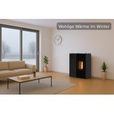 Pelletofen MCZ Eiko 365 R (Anschluss hinten) mit K&uuml;hlfunktion - 6 kW, Schwarz