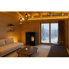 Pelletofen MCZ Eiko 365 R (Anschluss hinten) mit K&uuml;hlfunktion - 6 kW, Schwarz