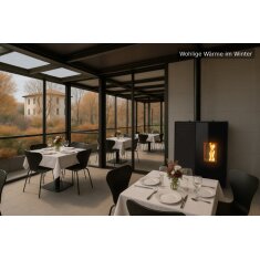 Pelletofen MCZ Eiko 365 Up (Anschluss oben) mit K&uuml;hlfunktion - 6 kW, Schwarz