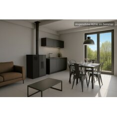 Pelletofen MCZ Eiko 365 Up (Anschluss oben) mit K&uuml;hlfunktion - 6 kW, Schwarz