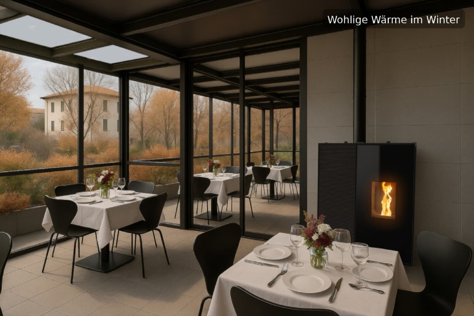 Pelletofen MCZ Eiko 365 Up (Anschluss oben) mit Kühlfunktion - 6 kW, Schwarz