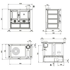 K&uuml;chenherd La Nordica Rosa 16 Petra - 8,8 kW - Naturstein