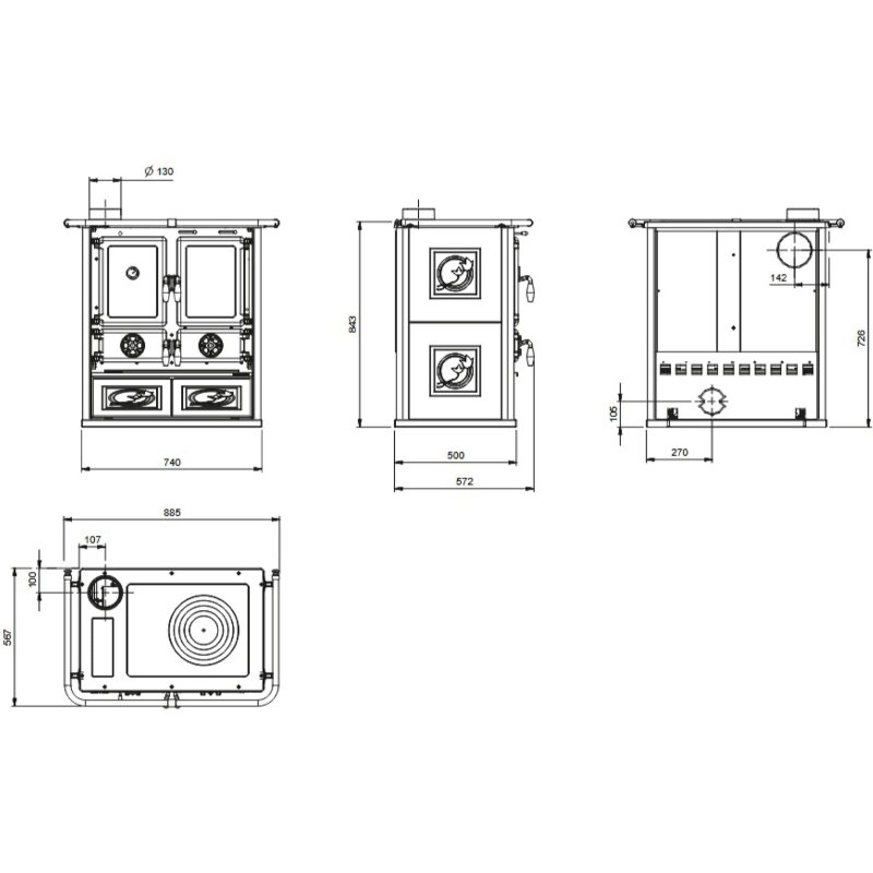 Küchenherd La Nordica Rosetta Sinistra 16 Ceramica - 7,9 kW
