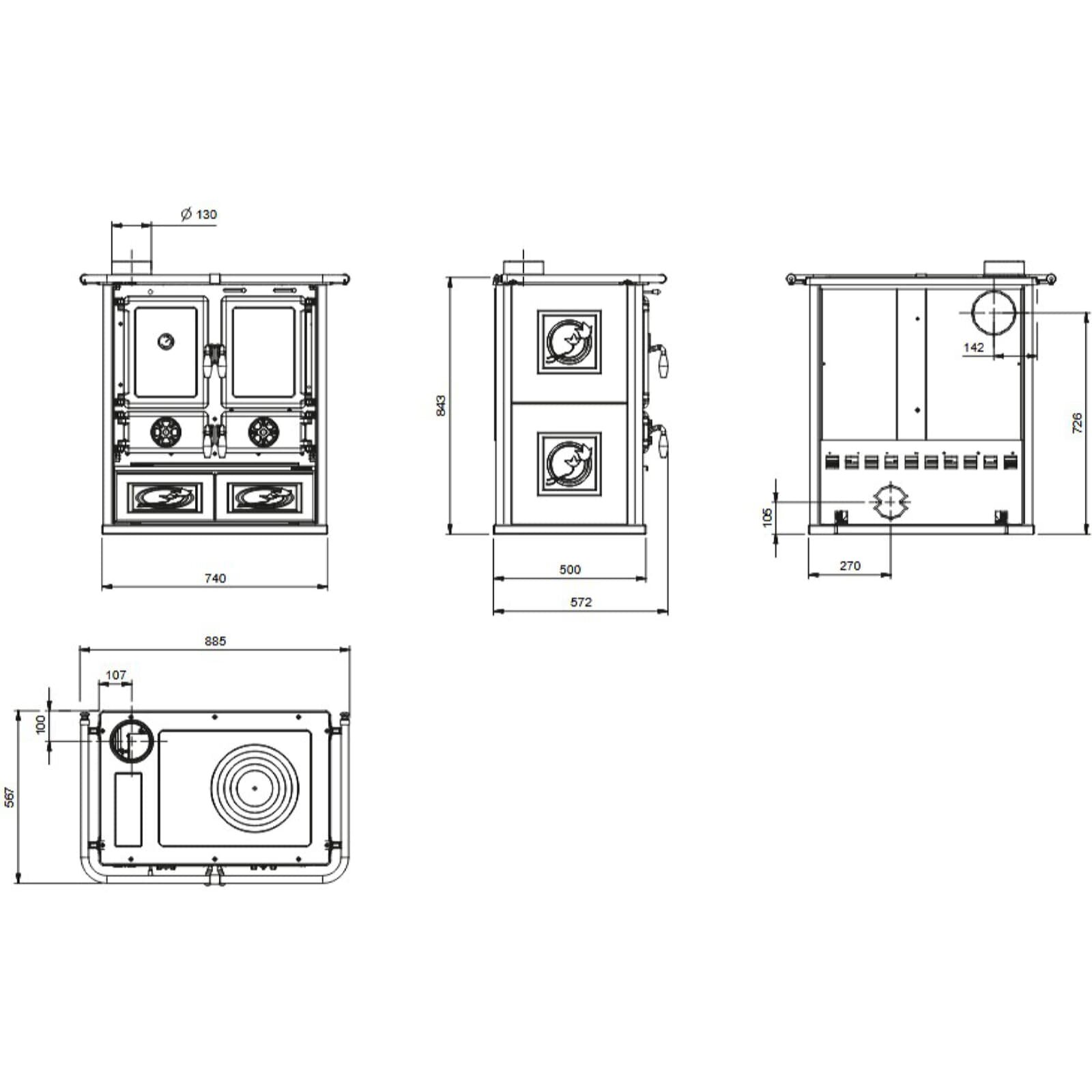 Küchenherd La Nordica Rosetta Sinistra 16 Ceramica - 7,9 kW