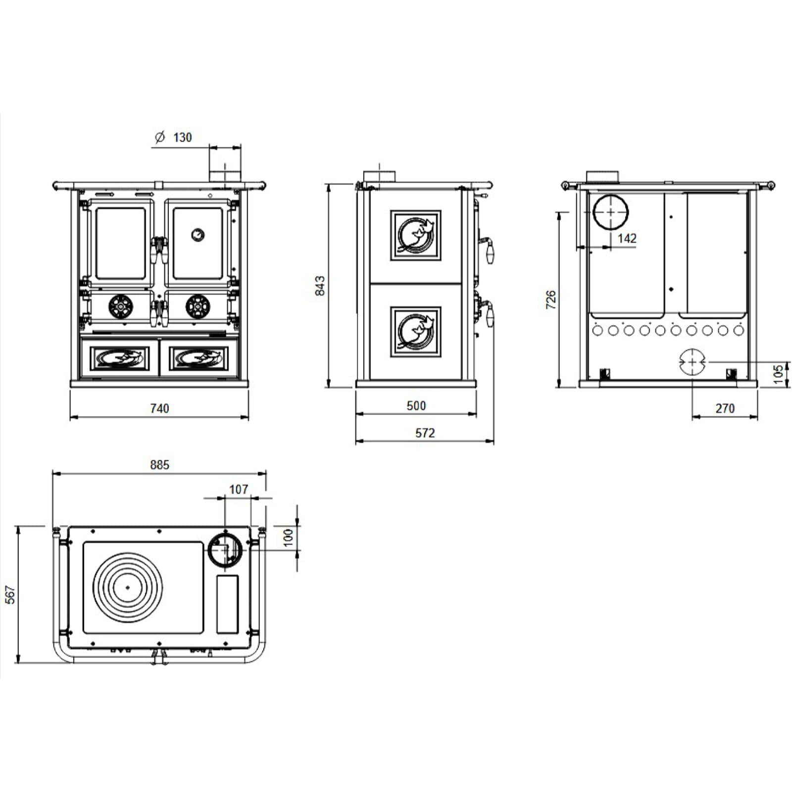 Küchenherd La Nordica Rosetta 16 Ceramica - 7,9 kW