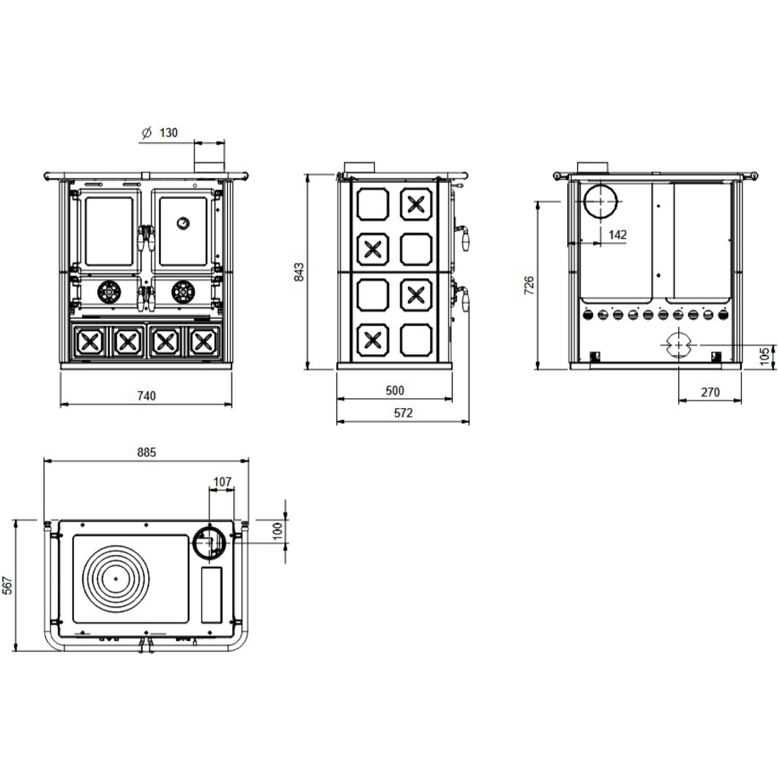 Küchenherd La Nordica Rosetta 16 Maiolica - 7,9 kW
